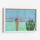 Cactus observa el mar y la luna roja. - PMOB | Cuadro decorativo de Canvas Lab