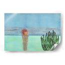 Cactus observa el mar y la luna roja. - PMOB | Cuadro decorativo de Canvas Lab