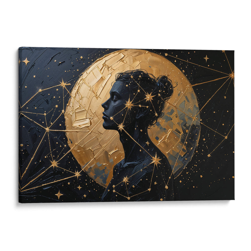 Mujer, Luna Dorada - Carlos Franken | Cuadro decorativo de Canvas Lab