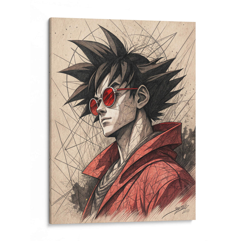 Retrato Goku-Dragon Ball Z - KaleidoArt Creations | Cuadro decorativo de Canvas Lab