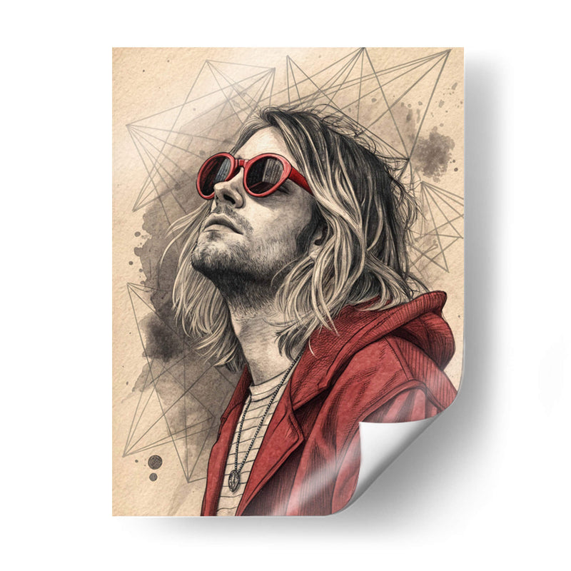Retrato Kurt Cobain - KaleidoArt Creations | Cuadro decorativo de Canvas Lab