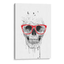 Calavera con gafas rojas - Balazs Solti | Cuadro decorativo de Canvas Lab