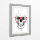 Calavera con gafas rojas - Balazs Solti | Cuadro decorativo de Canvas Lab