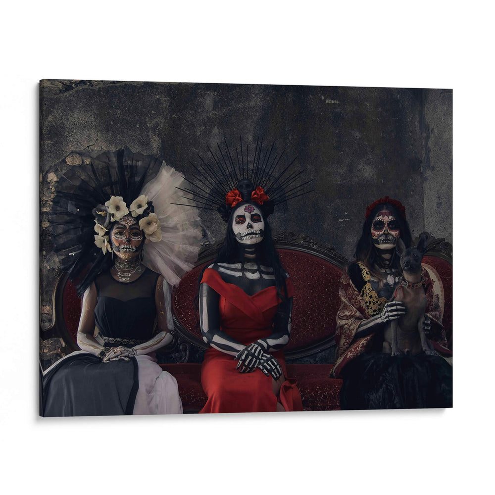 3 Catrinas y un perro sagrado - Ignacio Arcas | Cuadro decorativo de Canvas Lab