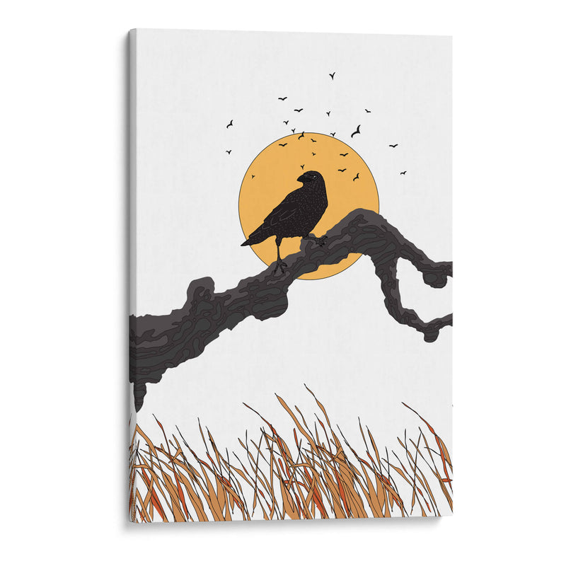El cuervo y la luna llena - Nicholas | Cuadro decorativo de Canvas Lab