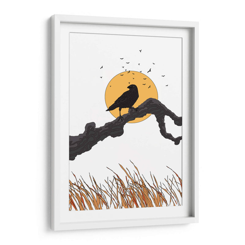 El cuervo y la luna llena - Nicholas | Cuadro decorativo de Canvas Lab