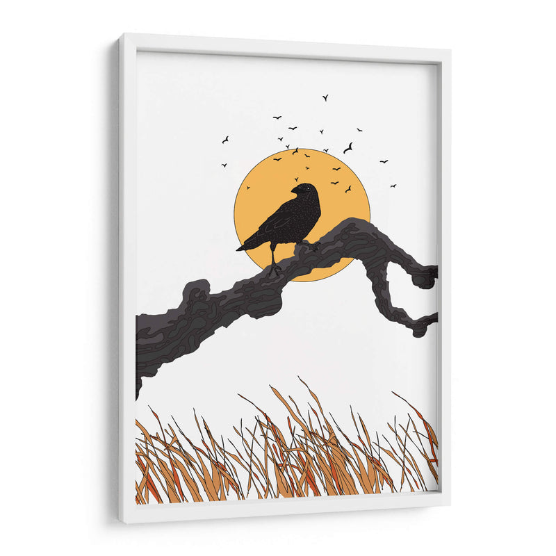 El cuervo y la luna llena - Nicholas | Cuadro decorativo de Canvas Lab