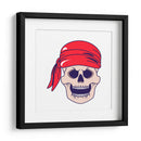 Calavera pirata con un pañuelo rojo vibrante - Marika Barsrsind | Cuadro decorativo de Canvas Lab