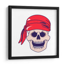 Calavera pirata con un pañuelo rojo vibrante - Marika Barsrsind | Cuadro decorativo de Canvas Lab