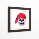 Calavera pirata con un pañuelo rojo vibrante - Marika Barsrsind | Cuadro decorativo de Canvas Lab