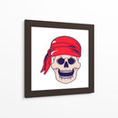 Calavera pirata con un pañuelo rojo vibrante - Marika Barsrsind | Cuadro decorativo de Canvas Lab