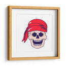 Calavera pirata con un pañuelo rojo vibrante - Marika Barsrsind | Cuadro decorativo de Canvas Lab