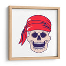 Calavera pirata con un pañuelo rojo vibrante - Marika Barsrsind | Cuadro decorativo de Canvas Lab