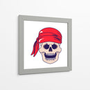 Calavera pirata con un pañuelo rojo vibrante - Marika Barsrsind | Cuadro decorativo de Canvas Lab