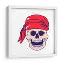 Calavera pirata con un pañuelo rojo vibrante - Marika Barsrsind | Cuadro decorativo de Canvas Lab