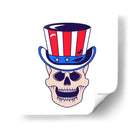 Calavera con sombrero del Tío Sam - Marika Barsrsind | Cuadro decorativo de Canvas Lab