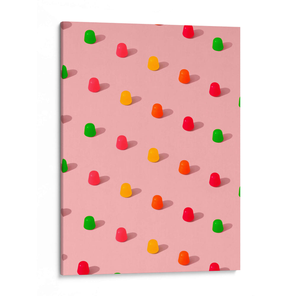 Gomitas de caramelo con lunares - Patrón repetitivo sobre fondo rosa - Tom Windeknecht | Cuadro decorativo de Canvas Lab