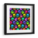 Patrón sin costuras de calavera de neón - Marika Barsrsind | Cuadro decorativo de Canvas Lab