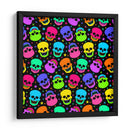 Patrón sin costuras de calavera de neón - Marika Barsrsind | Cuadro decorativo de Canvas Lab