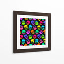 Patrón sin costuras de calavera de neón - Marika Barsrsind | Cuadro decorativo de Canvas Lab