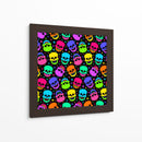 Patrón sin costuras de calavera de neón - Marika Barsrsind | Cuadro decorativo de Canvas Lab