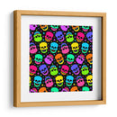 Patrón sin costuras de calavera de neón - Marika Barsrsind | Cuadro decorativo de Canvas Lab