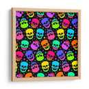 Patrón sin costuras de calavera de neón - Marika Barsrsind | Cuadro decorativo de Canvas Lab