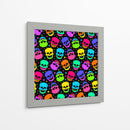 Patrón sin costuras de calavera de neón - Marika Barsrsind | Cuadro decorativo de Canvas Lab