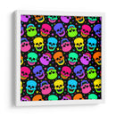 Patrón sin costuras de calavera de neón - Marika Barsrsind | Cuadro decorativo de Canvas Lab