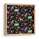 Patrón sin costuras de esqueletos de Halloween - Marika Barsrsind | Cuadro decorativo de Canvas Lab