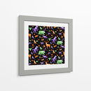 Patrón sin costuras de esqueletos de Halloween - Marika Barsrsind | Cuadro decorativo de Canvas Lab
