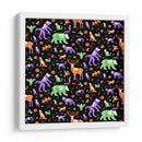 Patrón sin costuras de esqueletos de Halloween - Marika Barsrsind | Cuadro decorativo de Canvas Lab