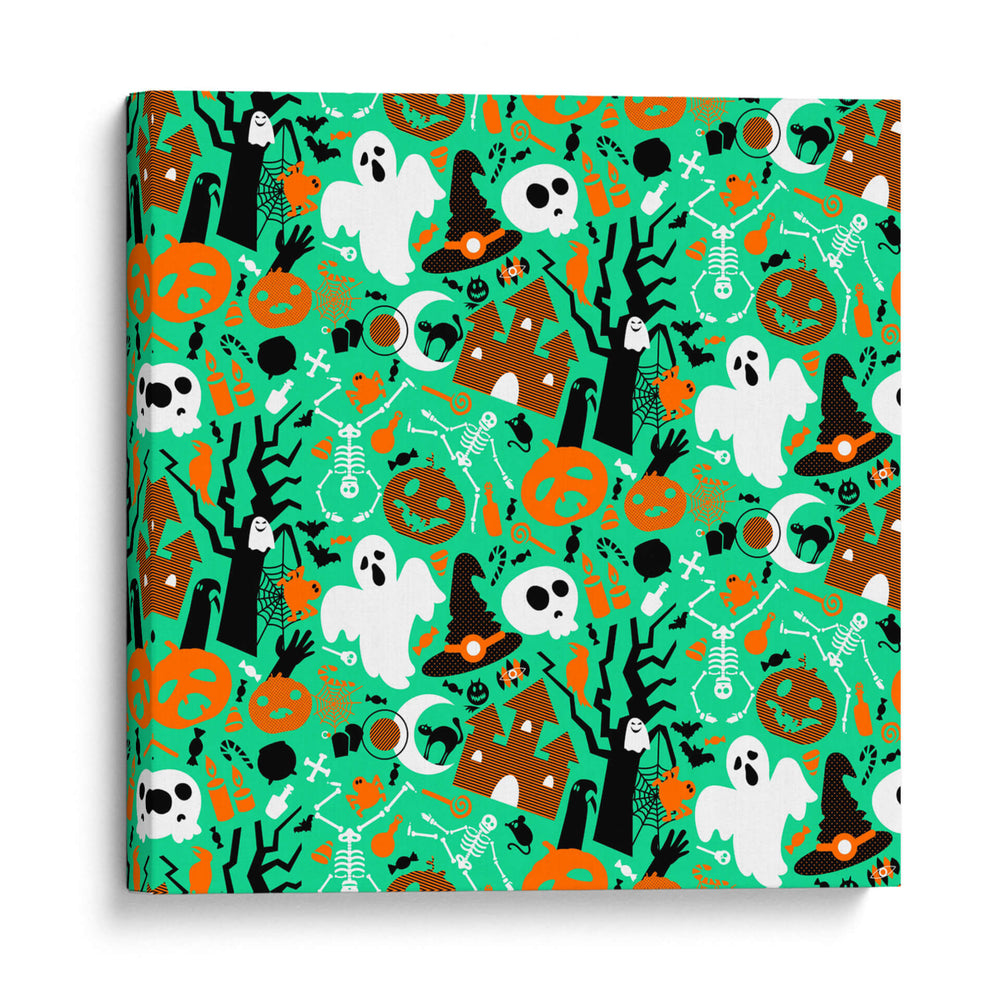 Patrón sin costuras de fiesta de Halloween - Marika Barsrsind | Cuadro decorativo de Canvas Lab
