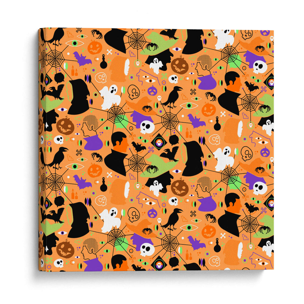 Patrón sin costuras de arte de Halloween - Marika Barsrsind | Cuadro decorativo de Canvas Lab
