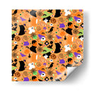 Patrón sin costuras de arte de Halloween - Marika Barsrsind | Cuadro decorativo de Canvas Lab