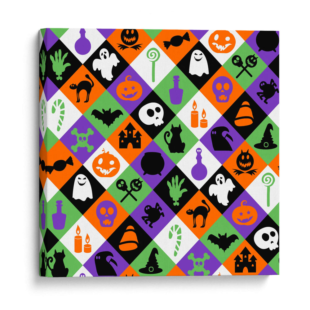 Patrón sin costuras de rombos para Halloween - Marika Barsrsind | Cuadro decorativo de Canvas Lab