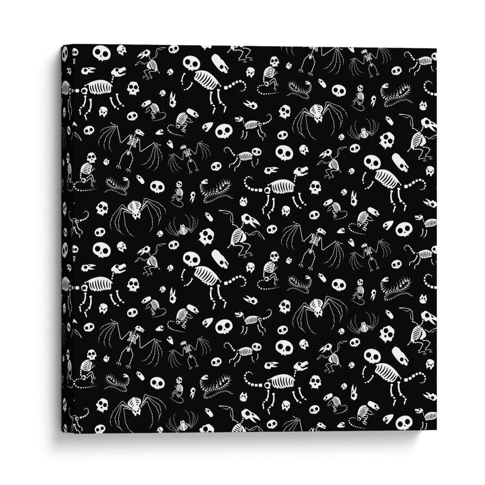 Esqueletos de Halloween en blanco y negro - Marika Barsrsind | Cuadro decorativo de Canvas Lab