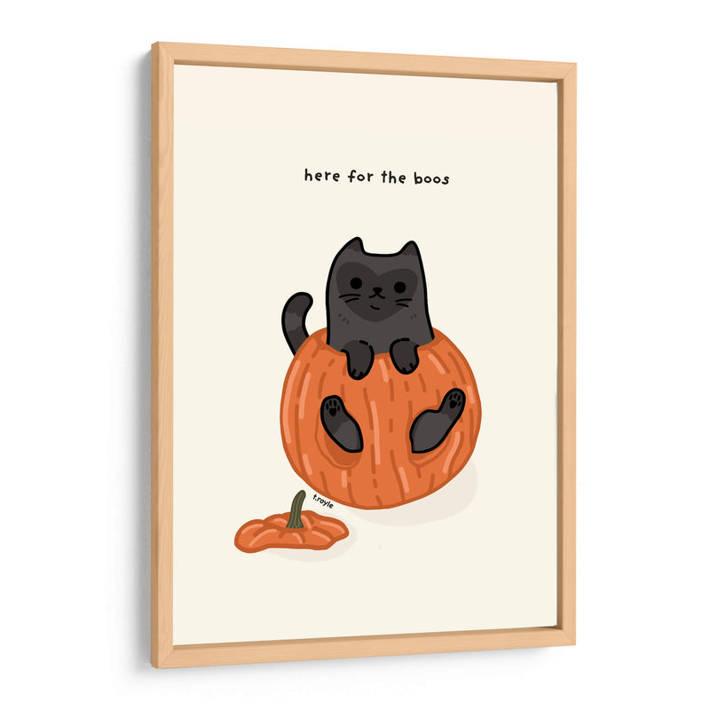 Gato negro sentado juguetonamente en una calabaza - Tara Royle | Cuadro decorativo de Canvas Lab