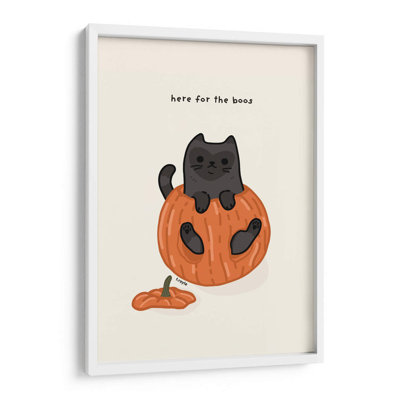 Gato negro sentado juguetonamente en una calabaza - Tara Royle | Cuadro decorativo de Canvas Lab