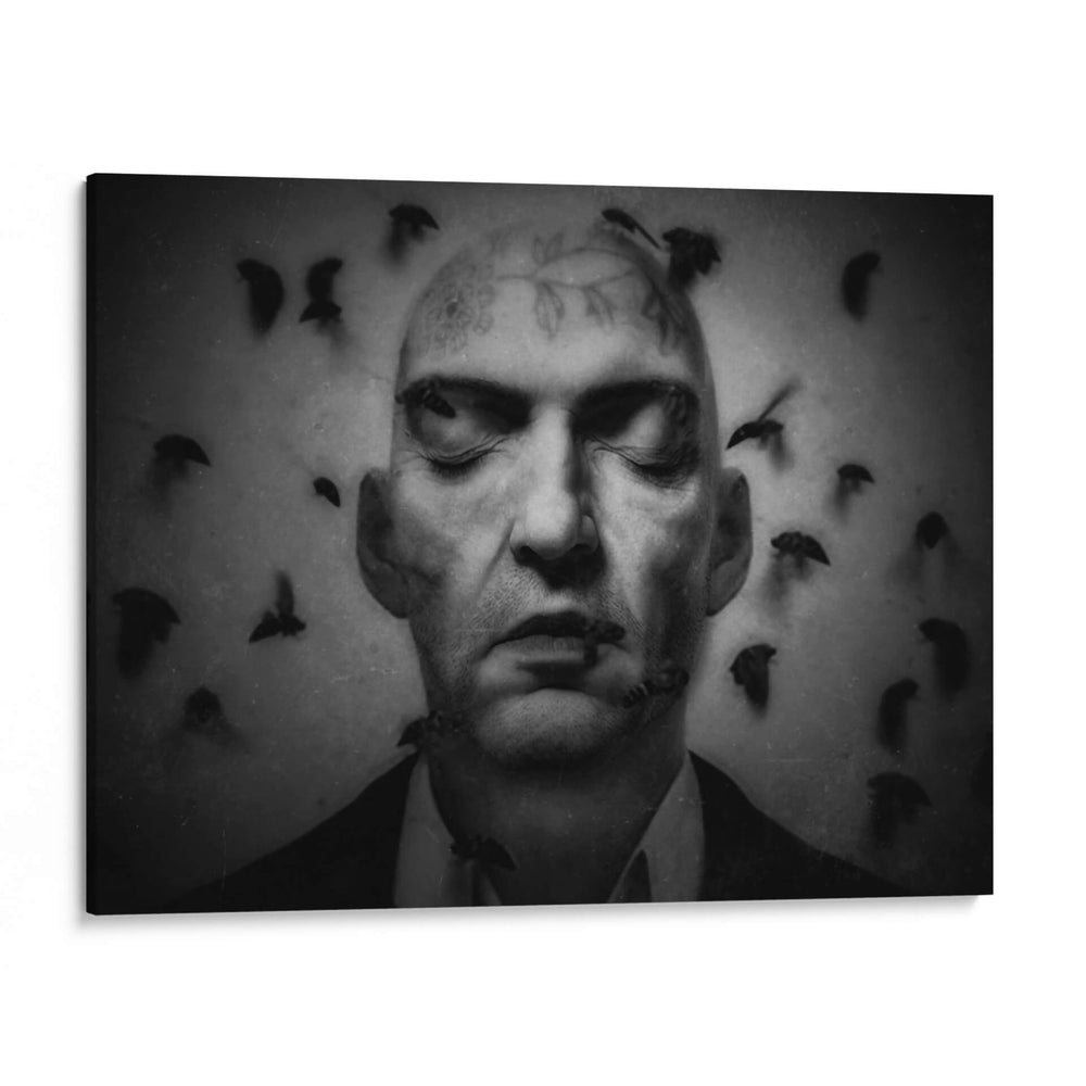 Los pensamientos zumban a mi alrededor como polillas alrededor de una luz. - Holger Droste | Cuadro decorativo de Canvas Lab