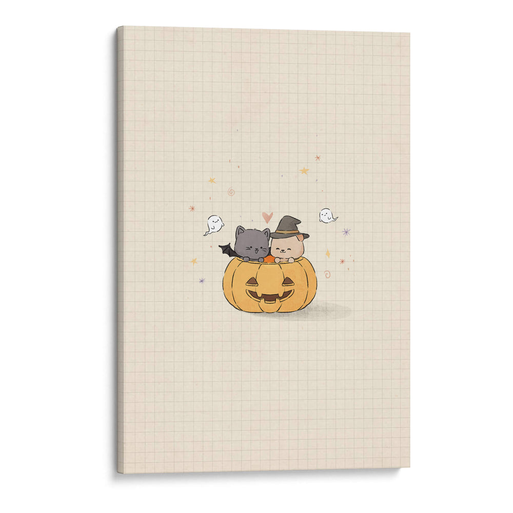 Gato y perro en Halloween - Xuan Thai | Cuadro decorativo de Canvas Lab