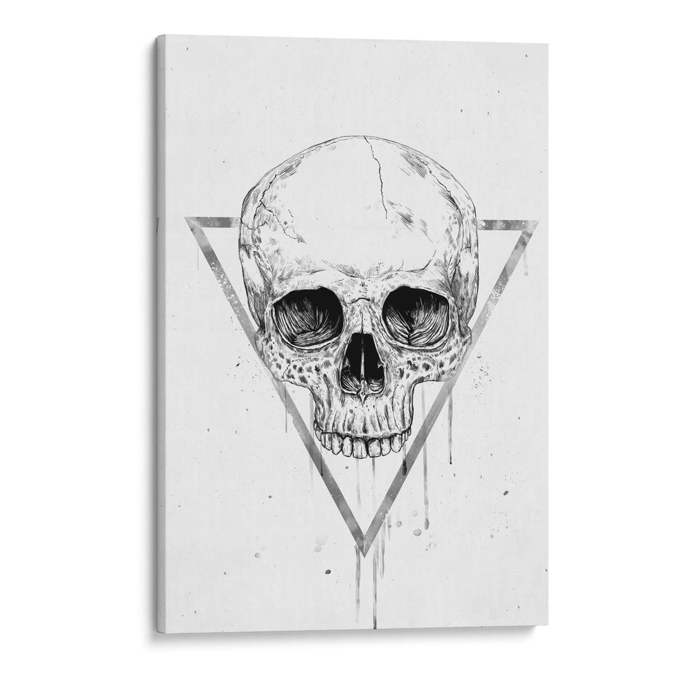 Cráneo en un triángulo (blanco y negro) - Balazs Solti | Cuadro decorativo de Canvas Lab