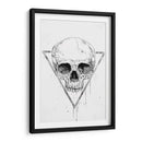 Cráneo en un triángulo (blanco y negro) - Balazs Solti | Cuadro decorativo de Canvas Lab