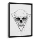 Cráneo en un triángulo (blanco y negro) - Balazs Solti | Cuadro decorativo de Canvas Lab