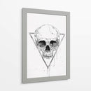 Cráneo en un triángulo (blanco y negro) - Balazs Solti | Cuadro decorativo de Canvas Lab