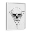 Cráneo en un triángulo (blanco y negro) - Balazs Solti | Cuadro decorativo de Canvas Lab
