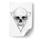 Cráneo en un triángulo (blanco y negro) - Balazs Solti | Cuadro decorativo de Canvas Lab