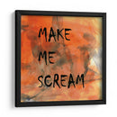 Fondo 2 Hazme gritar Todo en mayúsculas Naranja Negro - Lori Ann Folz | Cuadro decorativo de Canvas Lab