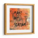 Fondo 2 Hazme gritar Todo en mayúsculas Naranja Negro - Lori Ann Folz | Cuadro decorativo de Canvas Lab