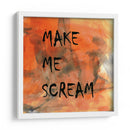 Fondo 2 Hazme gritar Todo en mayúsculas Naranja Negro - Lori Ann Folz | Cuadro decorativo de Canvas Lab